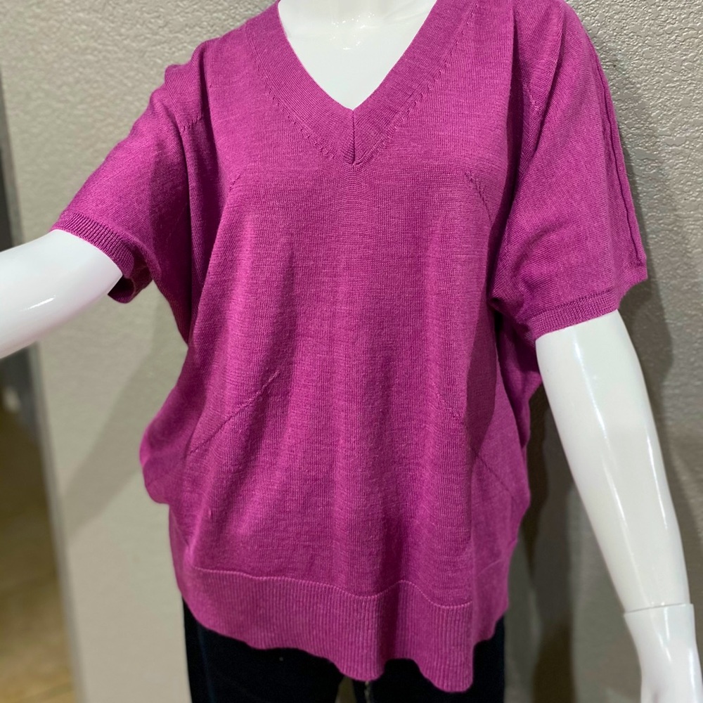 Women’s Vneck knit top sweater purple sz Lg 14-16 - Picture 2 of 5